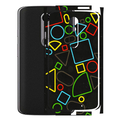 Motorola Phone Skins (All Models) - Black Shapes - 3D Embossed Finish (L-131) Motorola Moto X Force