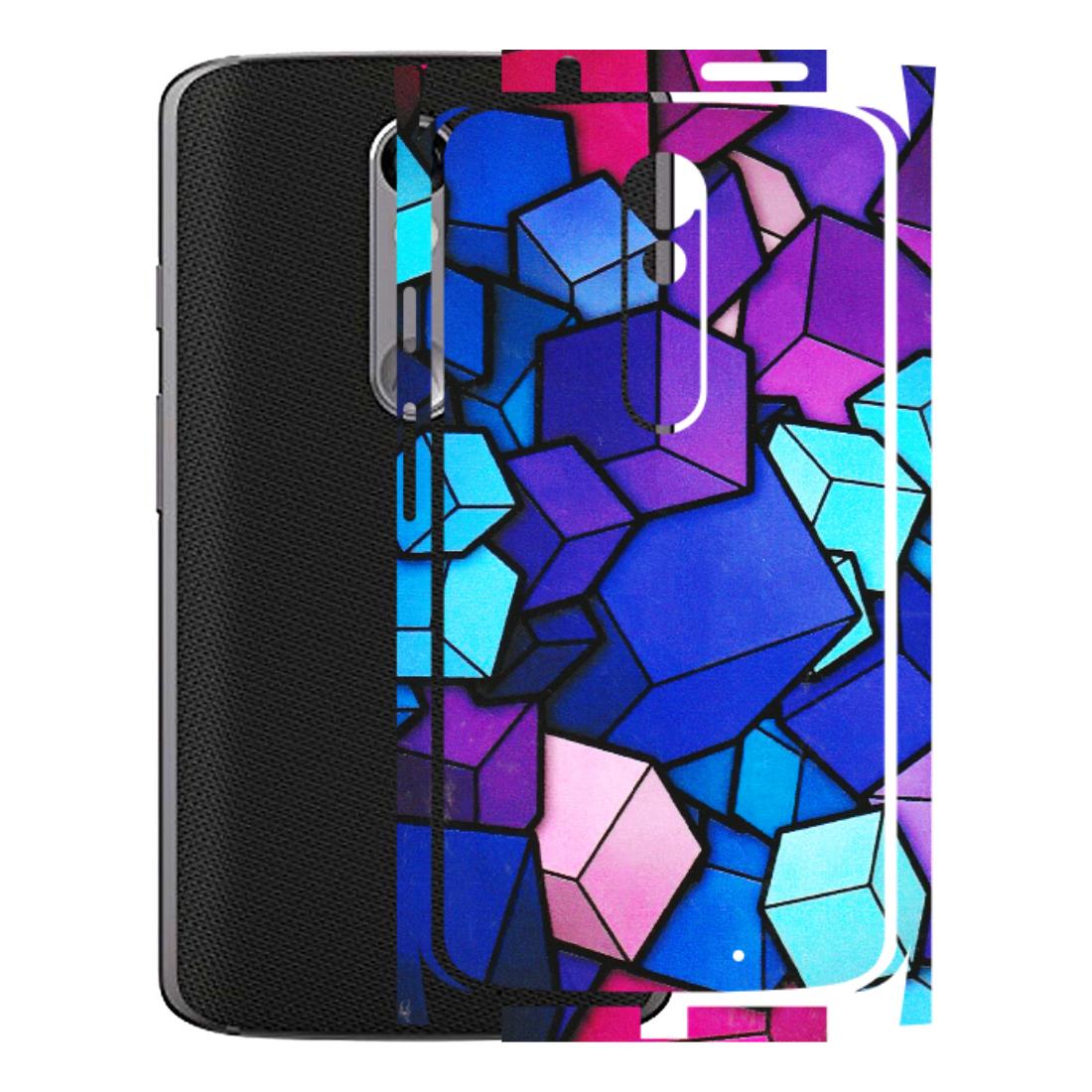 Motorola Phone Skins (All Models) - Cube Doodle - 3D Embossed Finish (L-141) Motorola Moto X Force