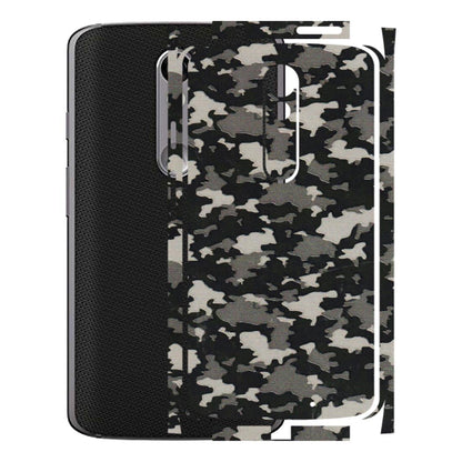 Motorola Phone Skins (All Models) - Black/Grey Camoflaunge - 3D Embossed Finish (L-142) Motorola Moto X Force