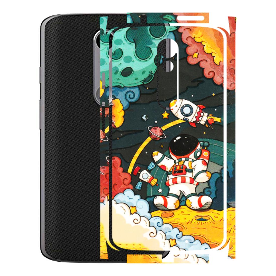 Motorola Phone Skins (All Models) - Astronauts & Spaceship - 3D Embossed Finish (L-145) Motorola Moto X Force