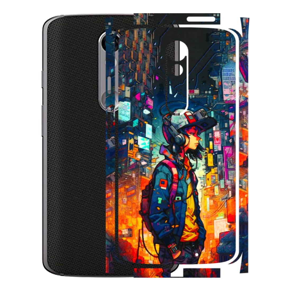 Motorola Phone Skins (All Models) - Street Anime Guy - 3D Embossed Finish (L-158) Motorola Moto X Force