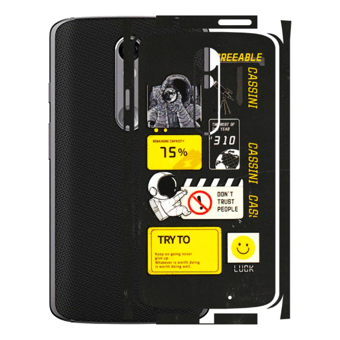 Motorola Phone Skins (All Models) - Black Cassini - 3D Embossed Finish (L-161) Motorola Moto X Force