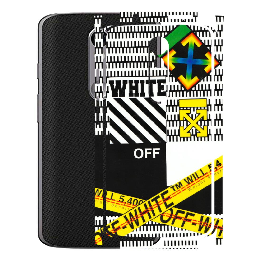 Motorola Phone Skins (All Models) - White Off Abstract - 3D Embossed Finish (L-172) Motorola Moto X Force