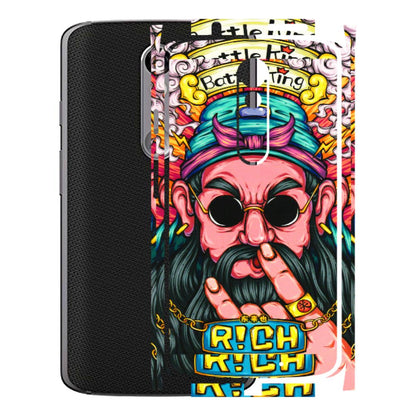 Motorola Phone Skins (All Models) - Battle King Dude Face - 3D Embossed Finish (L-178) Motorola Moto X Force