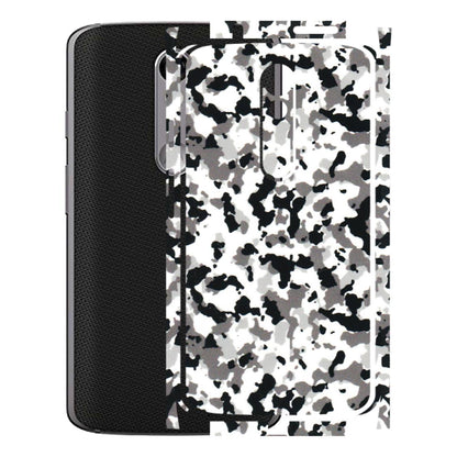 Motorola Phone Skins (All Models) - White Black Camouflage - 3D Embossed Finish (L-18) Motorola Moto X Force