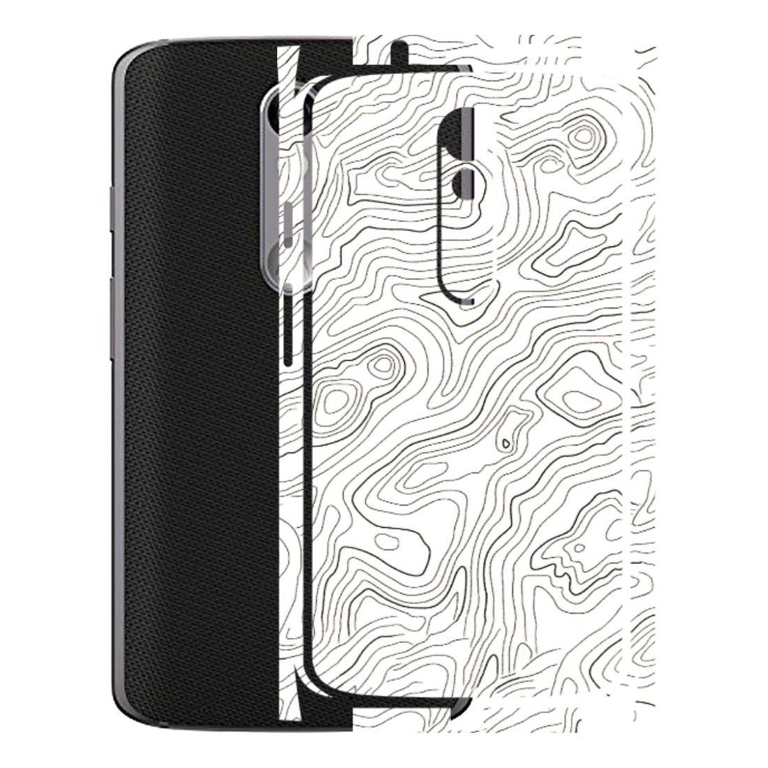 Motorola Phone Skins (All Models) - White Black Swirls - 3D Embossed Finish (L-219) Motorola Moto X Force