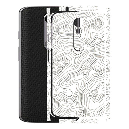 Motorola Phone Skins (All Models) - White Black Swirls - 3D Embossed Finish (L-219) Motorola Moto X Force