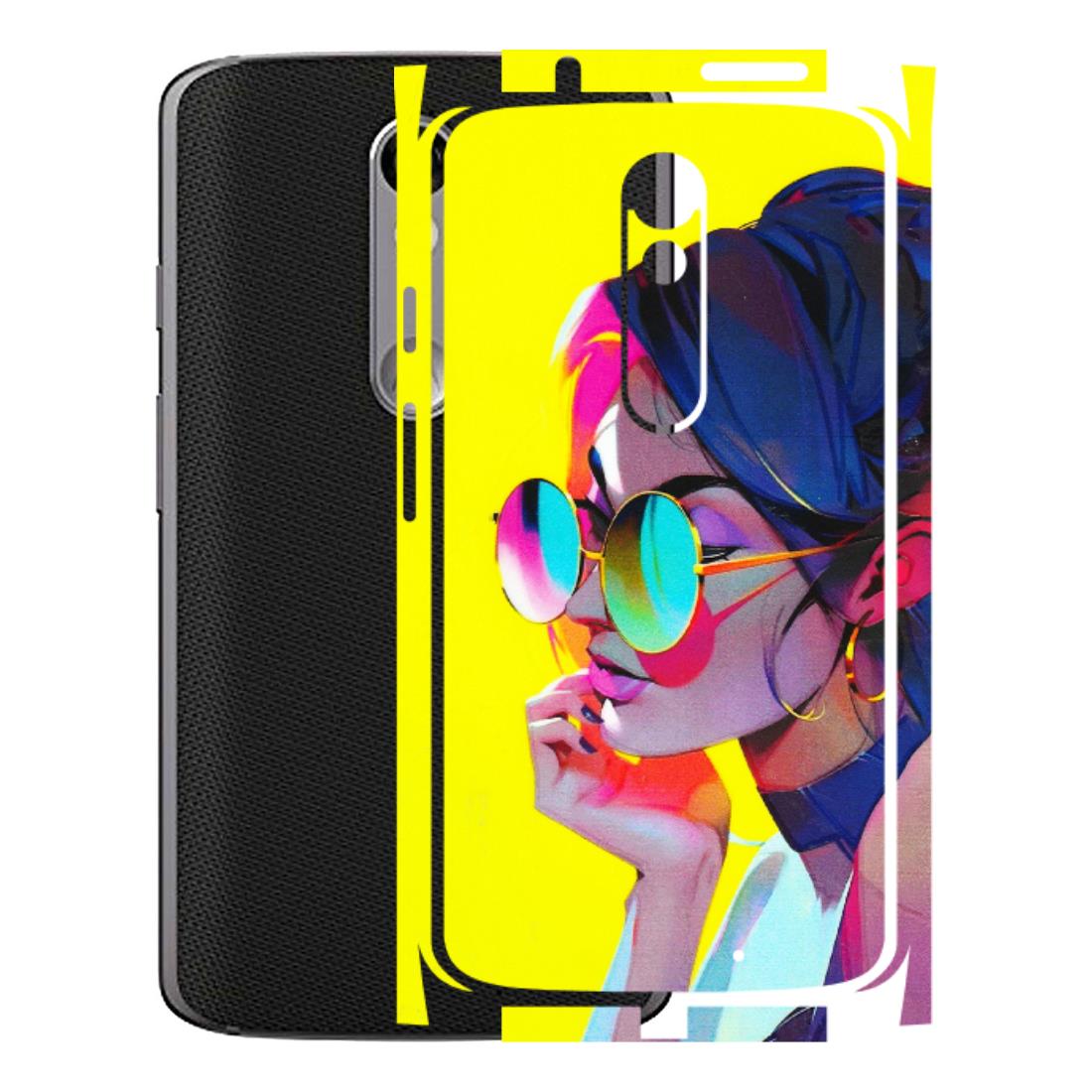 Motorola Phone Skins (All Models) - Bold Stylish Girl - 3D Embossed Finish (L-222) Motorola Moto X Force