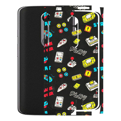 Motorola Phone Skins (All Models) - Gaming Doodles - 3D Embossed Finish (L-224) Motorola Moto X Force
