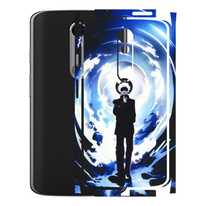 Motorola Phone Skins (All Models) - Satoru Gojo Dark Blue - 3D Embossed Finish (L-235) Motorola Moto X Force
