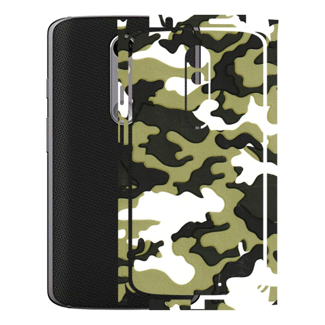 Motorola Phone Skins (All Models) - Camouflages White And Green - 3D Embossed Finish (L-243) Motorola Moto X Force