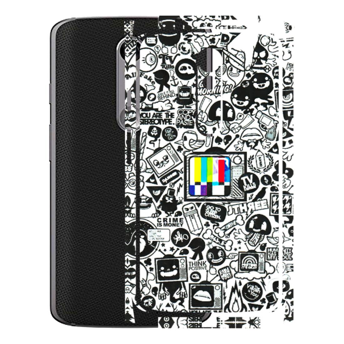 Motorola Phone Skins (All Models) - Doodles Positive Art - 3D Embossed Finish (L-263) Motorola Moto X Force