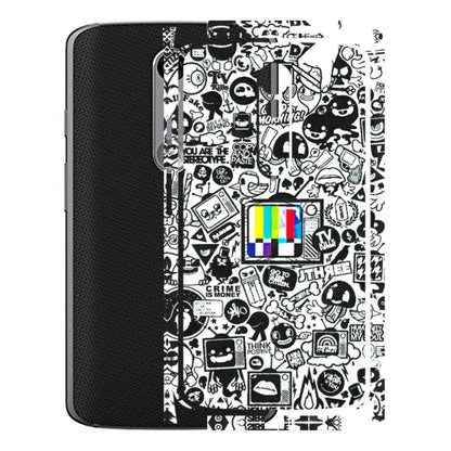 Motorola Phone Skins (All Models) - Doodles Positive Art - 3D Embossed Finish (L-263) Motorola Moto X Force