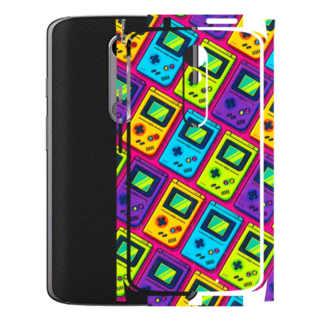 Motorola Phone Skins (All Models) - Gameboy Colourful - 3D Embossed Finish (L-266) Motorola Moto X Force