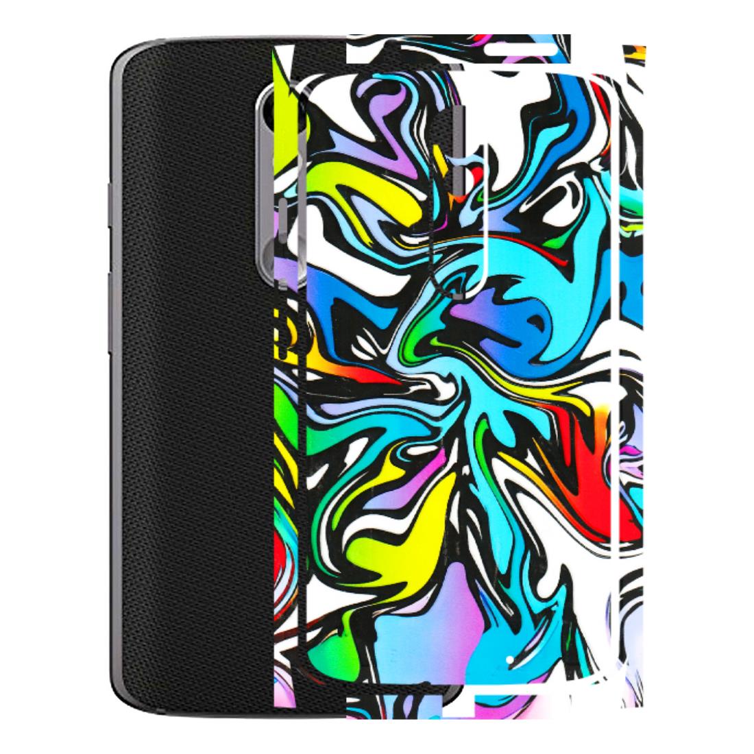 Motorola Phone Skins (All Models) - Abstract Colour Paints - 3D Embossed Finish (L-271) Motorola Moto X Force