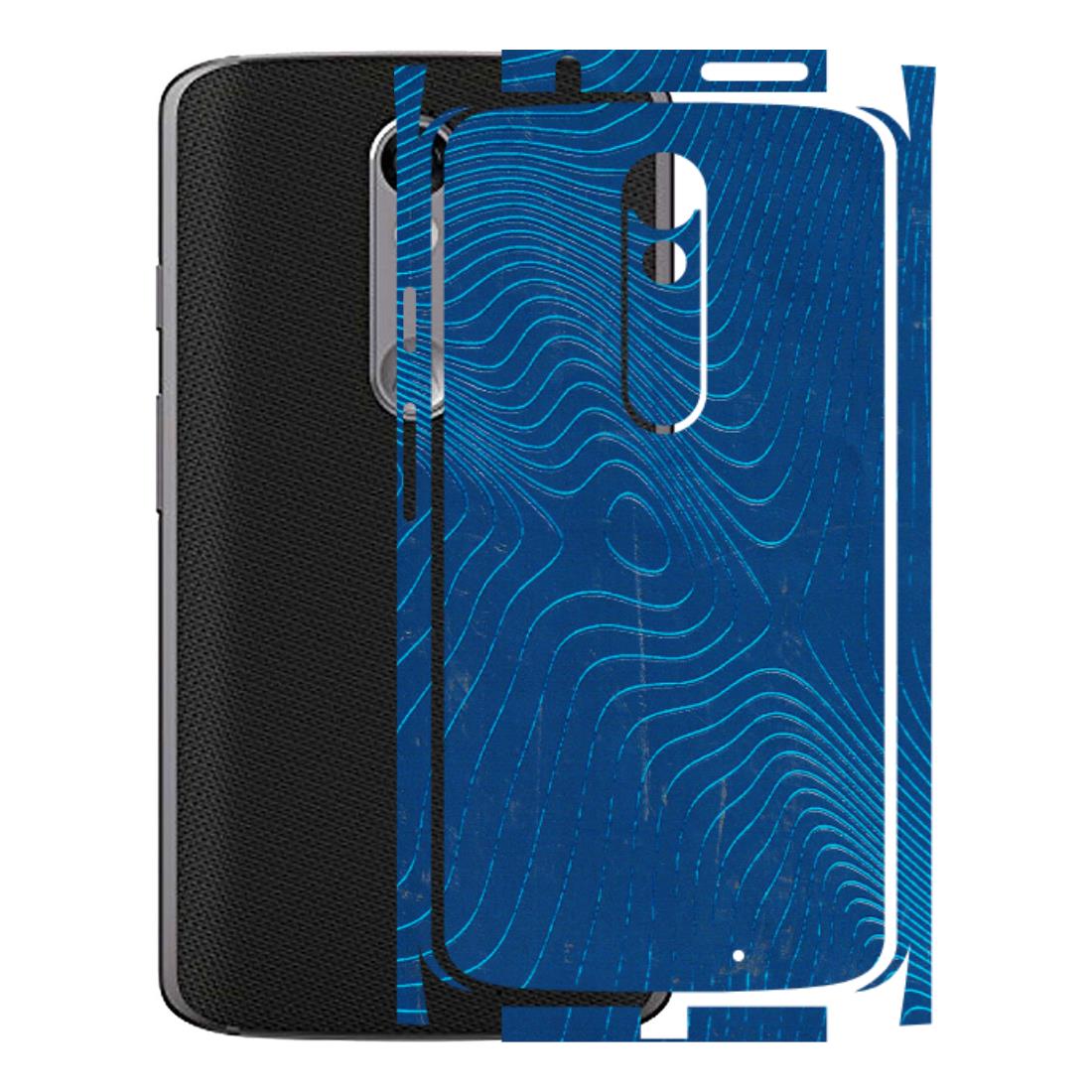 Motorola Phone Skins (All Models) - Abstract Blue Line Map - 3D Embossed Finish (L-272) Motorola Moto X Force