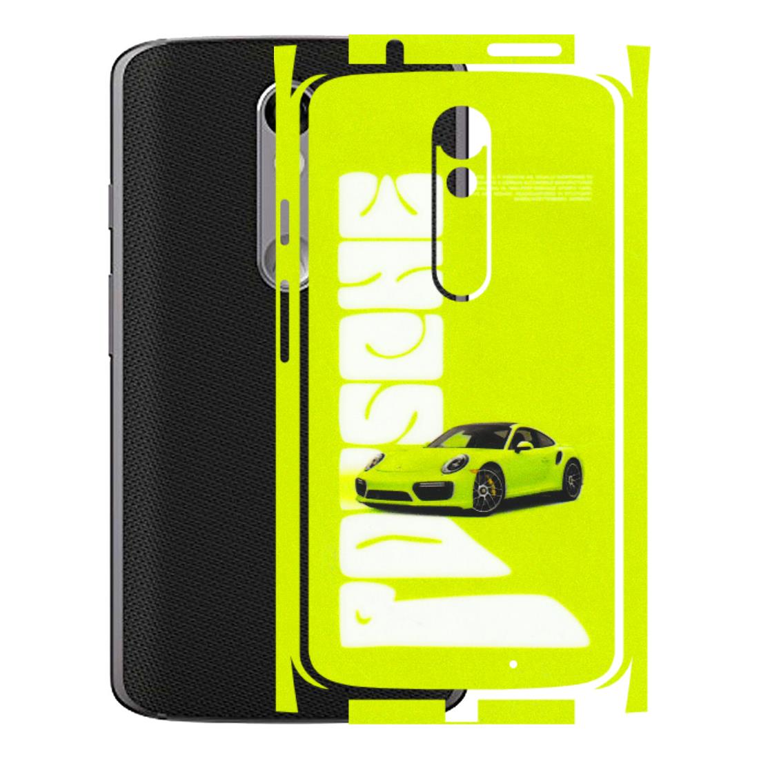 Motorola Phone Skins (All Models) - Lime Green Porche - 3D Embossed Finish (L-30) Motorola Moto X Force