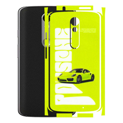 Motorola Phone Skins (All Models) - Lime Green Porche - 3D Embossed Finish (L-30) Motorola Moto X Force