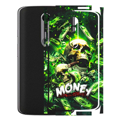 Motorola Phone Skins (All Models) - Skull Money - 3D Embossed Finish (L-303) Motorola Moto X Force