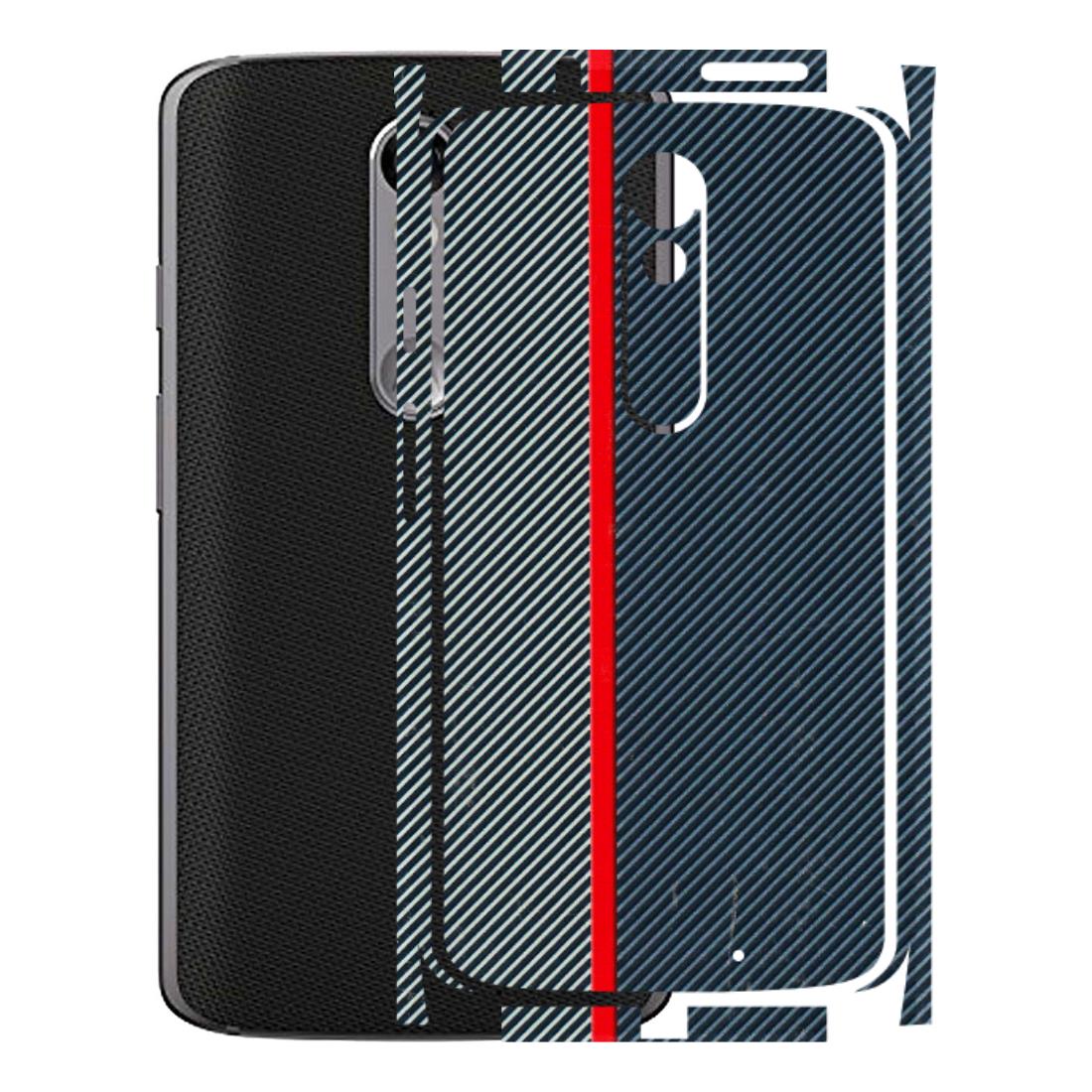 Motorola Phone Skins (All Models) - Blue Sober Lines - 3D Embossed Finish (L-305) Motorola Moto X Force
