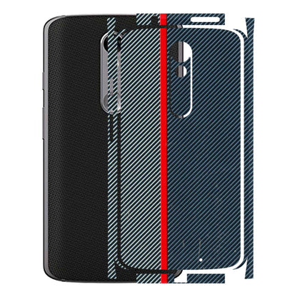 Motorola Phone Skins (All Models) - Blue Sober Lines - 3D Embossed Finish (L-305) Motorola Moto X Force