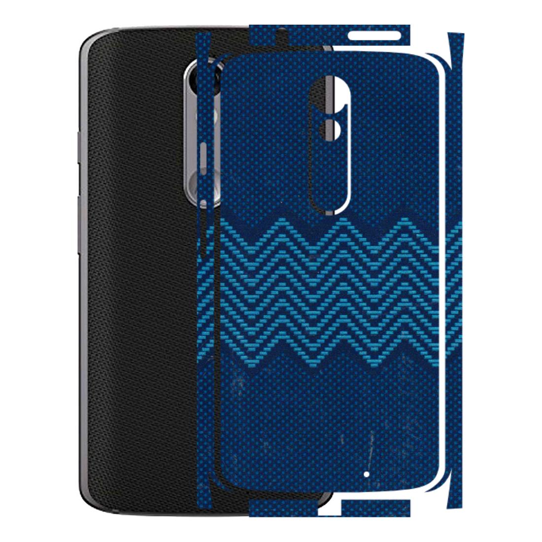 Motorola Phone Skins (All Models) - Blue Sober Waves - 3D Embossed Finish (L-306) Motorola Moto X Force