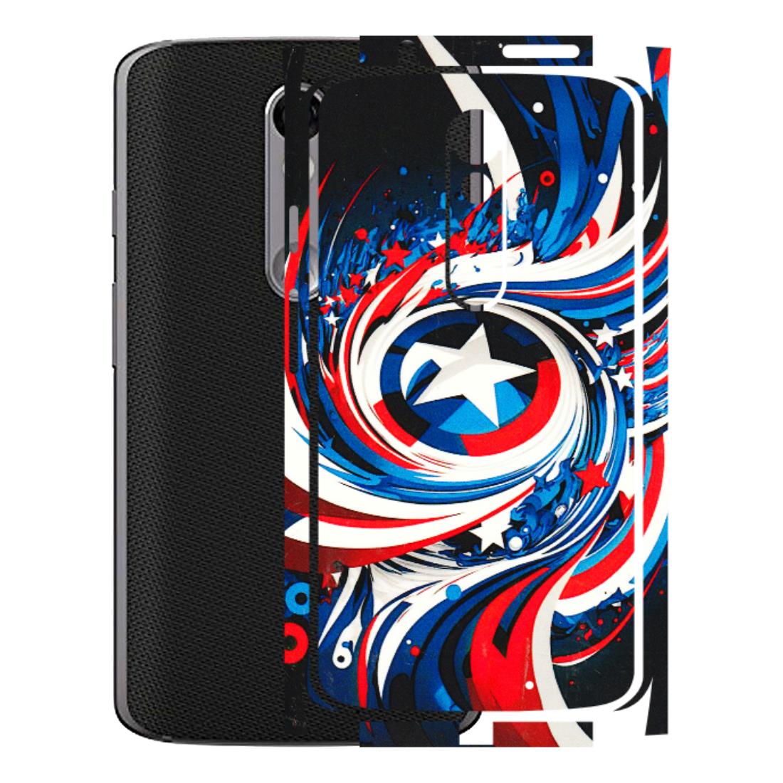 Motorola Phone Skins (All Models) - Captain America Logo - 3D Embossed Finish (L-307) Motorola Moto X Force