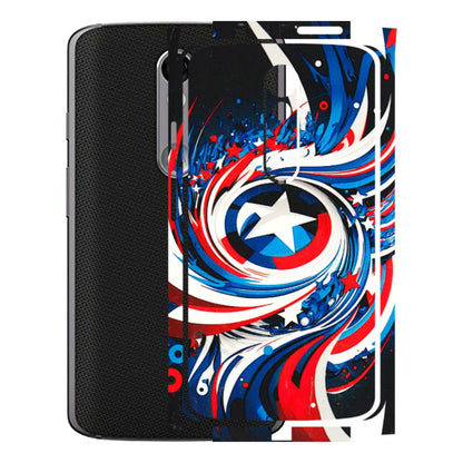 Motorola Phone Skins (All Models) - Captain America Logo - 3D Embossed Finish (L-307) Motorola Moto X Force