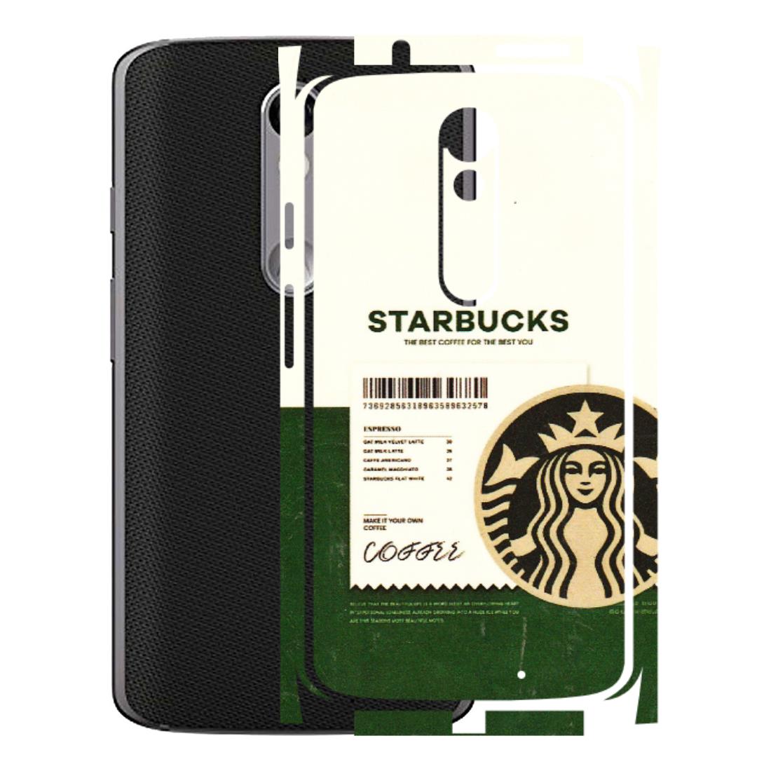 Motorola Phone Skins (All Models) - Starbucks Barcode - 3D Embossed Finish (L-308) Motorola Moto X Force