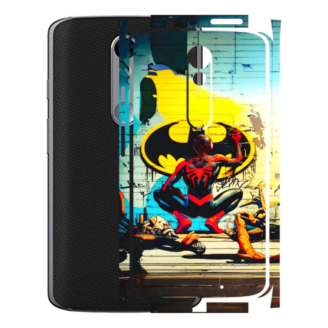 Motorola Phone Skins (All Models) - New Spiderman Bat Logo - 3D Embossed Finish (L-309) Motorola Moto X Force