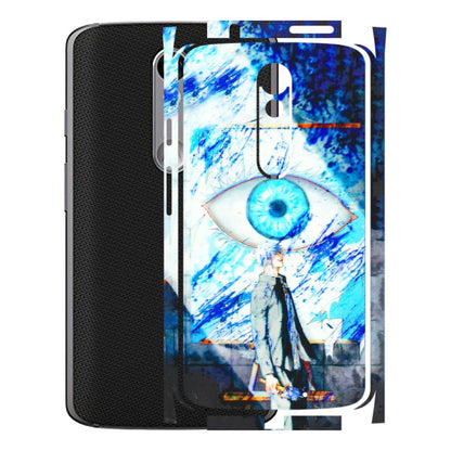 Motorola Phone Skins (All Models) - Anime Sea Blue Eye - 3D Embossed Finish (L-318) Motorola Moto X Force