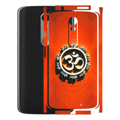 Motorola Phone Skins (All Models) - Aum Shiv Orange - 3D Embossed Finish (L-32) Motorola Moto X Force