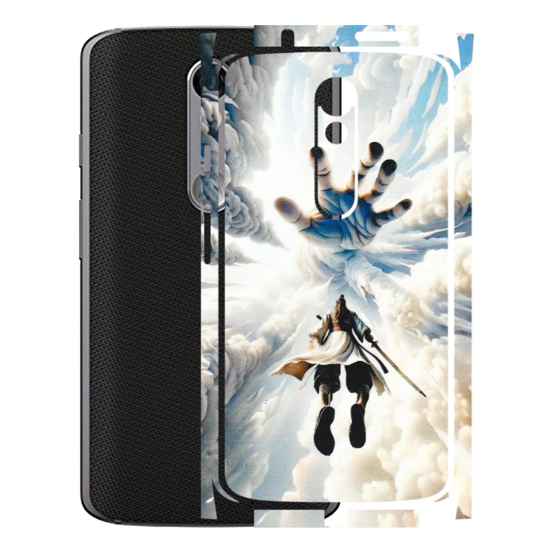 Motorola Phone Skins (All Models) - Big Hand With Monkey King - 3D Embossed Finish (L-323) Motorola Moto X Force