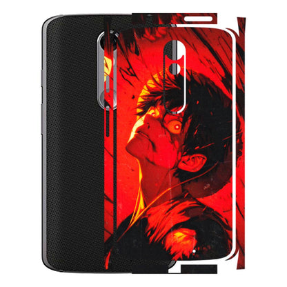 Motorola Phone Skins (All Models) - D.Luffy Power Up One Piece Anime - 3D Embossed Finish (L-326) Motorola Moto X Force