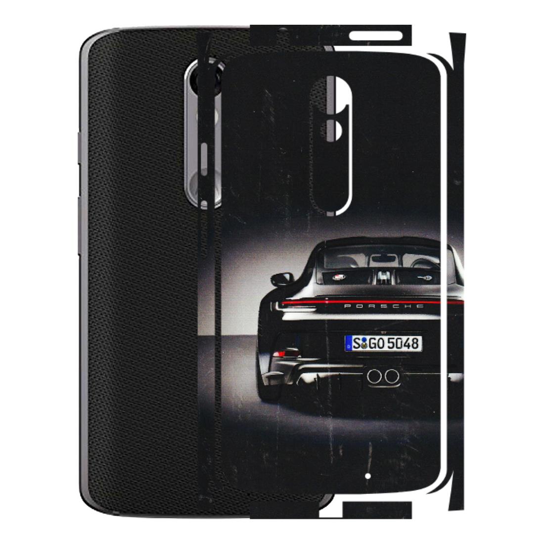 Motorola Phone Skins (All Models) - New Black Porsche GT3 - 3D Embossed Finish (L-327) Motorola Moto X Force