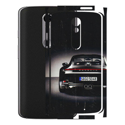 Motorola Phone Skins (All Models) - New Black Porsche GT3 - 3D Embossed Finish (L-327) Motorola Moto X Force