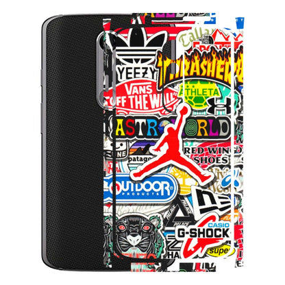 Motorola Phone Skins (All Models) - Multi Brands Sticker Graffiti - 3D Embossed Finish (L-37) Motorola Moto X Force