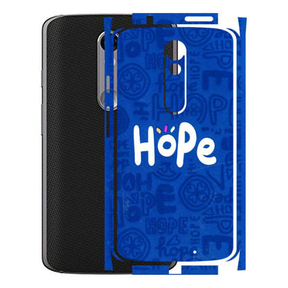 Motorola Phone Skins (All Models) - Hope Doodles Blue - 3D Embossed Finish (L-43) Motorola Moto X Force