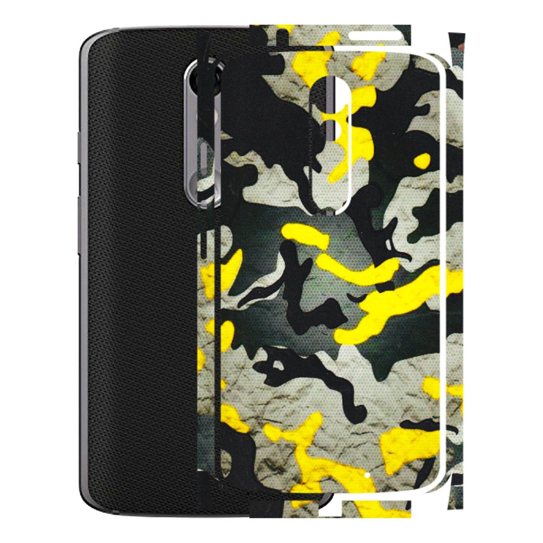 Motorola Phone Skins (All Models) - Yellow Camouflage - 3D Embossed Finish (L-61) Motorola Moto X Force