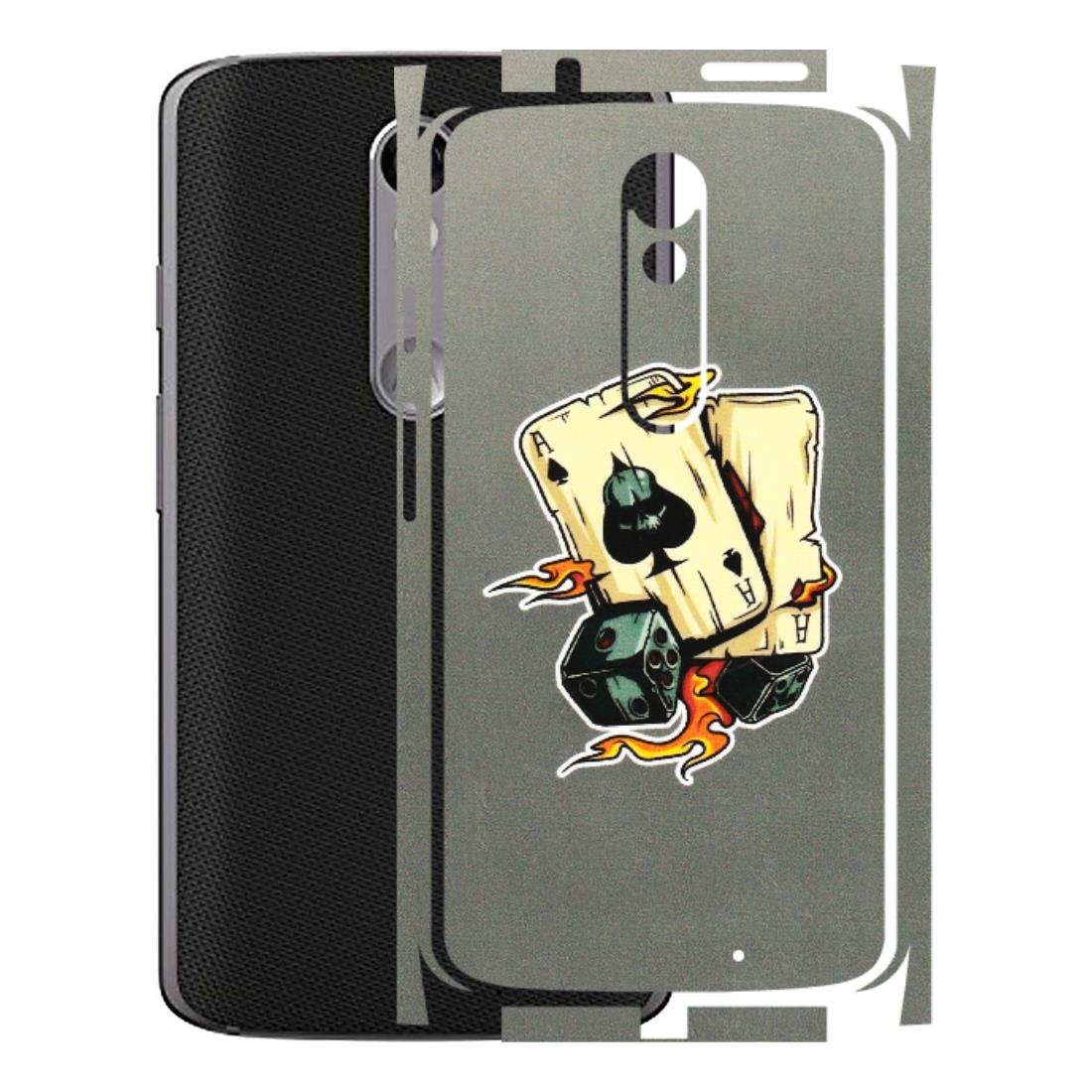 Motorola Phone Skins (All Models) - Grey Cards Of Ace - 3D Embossed Finish (L-77) Motorola Moto X Force