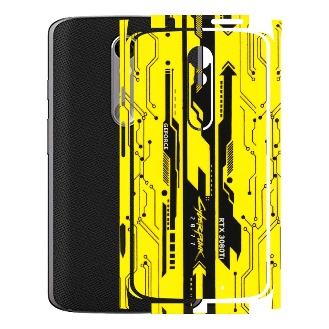Motorola Phone Skins (All Models) - Yellow Cyberpunk - 3D Embossed Finish (L-93) Motorola Moto X Force