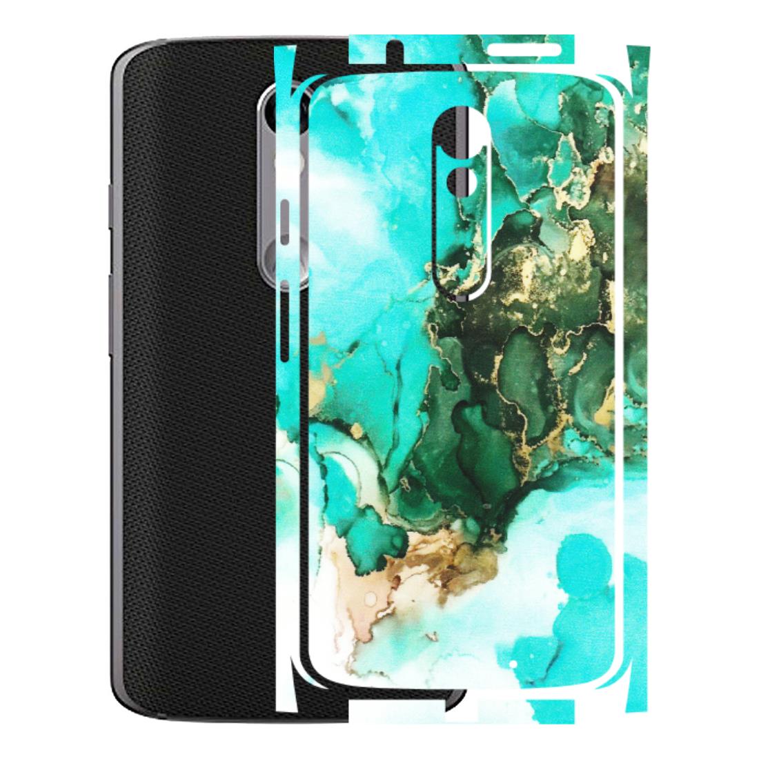 Motorola Phone Skins (All Models) - The Blue Gold Marble - Matte Finish (M-124) Motorola Moto X Force