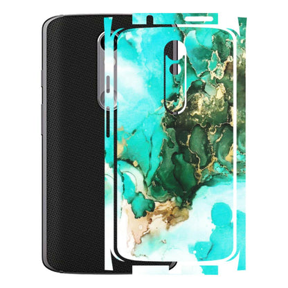 Motorola Phone Skins (All Models) - The Blue Gold Marble - Matte Finish (M-124) Motorola Moto X Force
