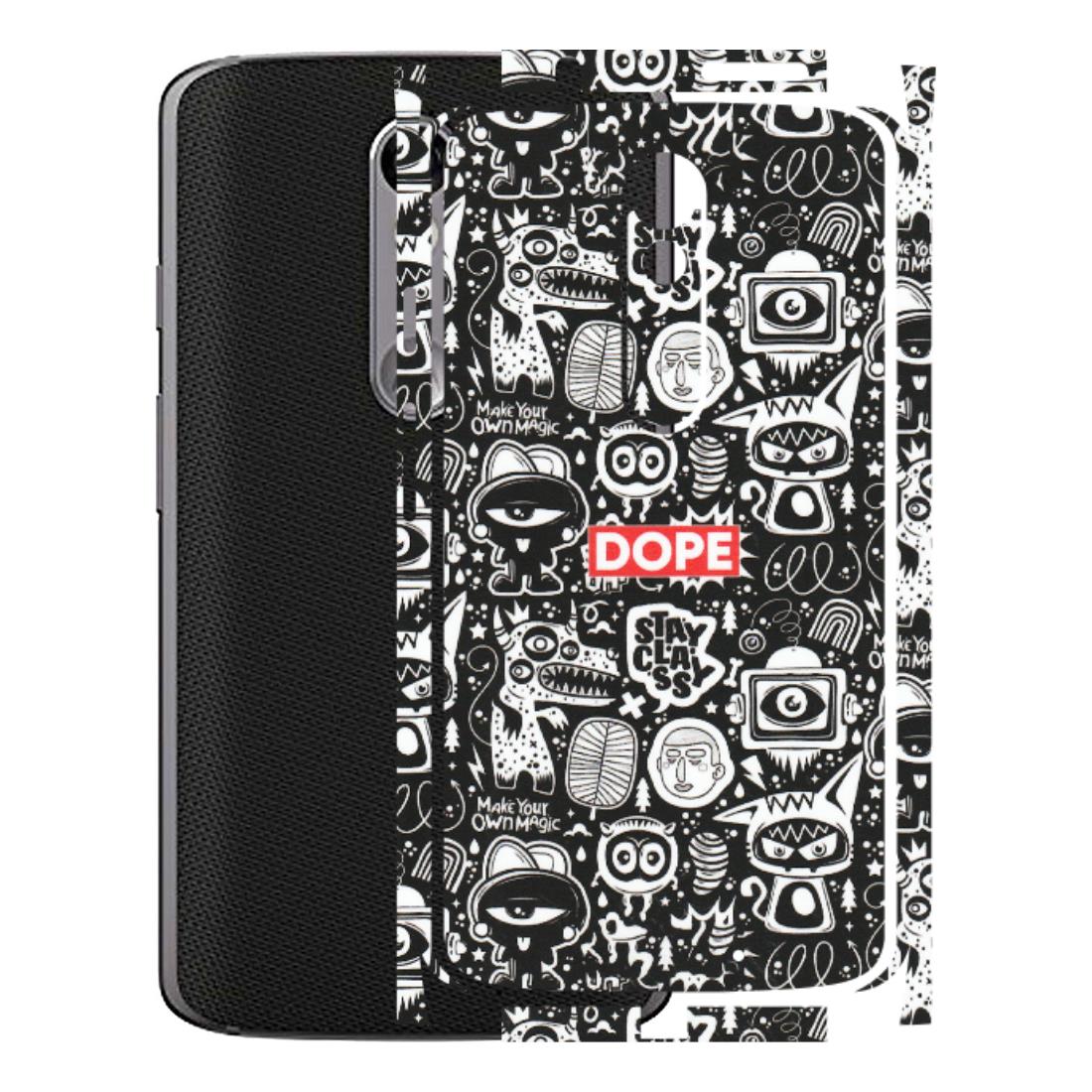 Motorola Phone Skins (All Models) - Dope Stay Classy Black Doodles - Matte Finish (M-126) Motorola Moto X Force