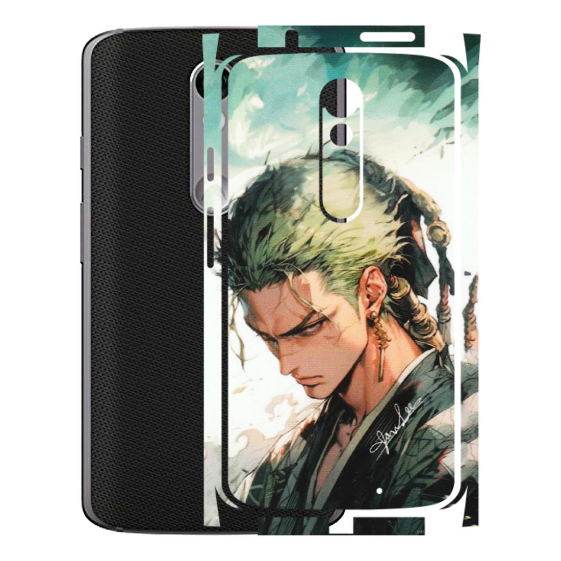 Motorola Phone Skins (All Models) - New Roronoa Zoro One Picece Anime - Matte Finish (M-140) Motorola Moto X Force