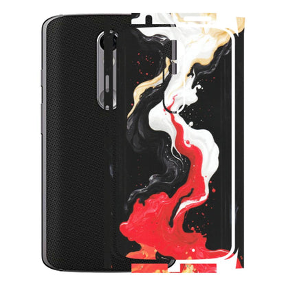 Motorola Phone Skins (All Models) - Black Red White Paint Splash Fusion - Matte Finish (M-56) Motorola Moto X Force
