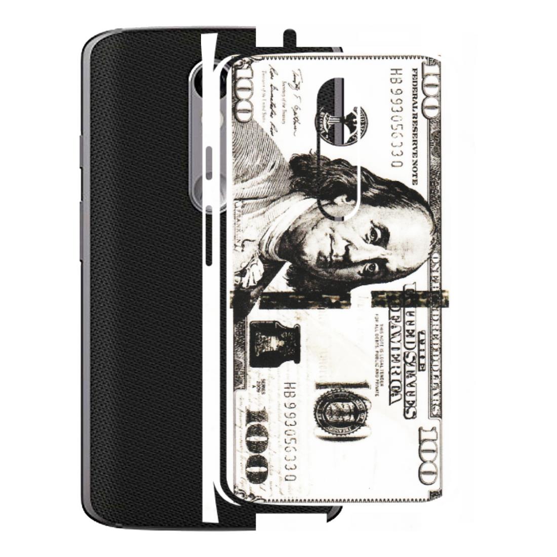 Motorola Phone Skins (All Models) - 100 Dollar Currency - Transparent Finish (T-01) Motorola Moto X Force