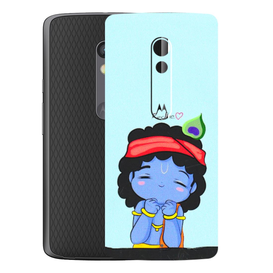 Motorola Phone Skins (All Models) - Radhe Radhe Cute Toon - 3D Embossed Finish (L-05) Motorola Moto X Play
