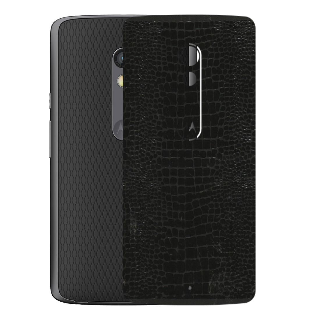 Motorola Phone Skins (All Models) - Snake Leather Black - 3D Embossed Finish (L-107) Motorola Moto X Play