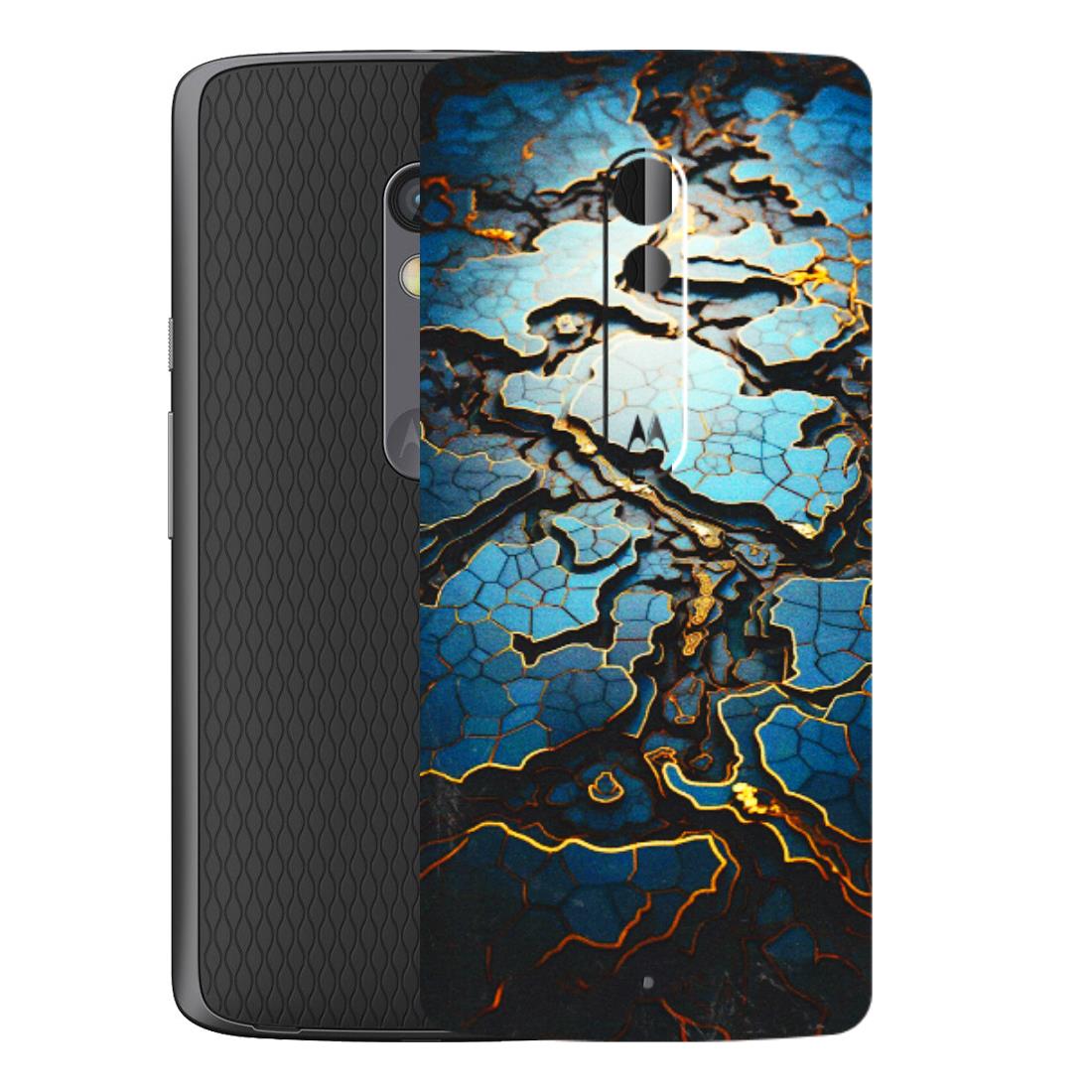Motorola Phone Skins (All Models) - Blue Gold Abstract - 3D Embossed Finish (L-11) Motorola Moto X Play